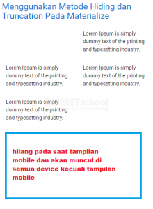 Menggunakan Metode Hiding dan Truncation Pada Materialize