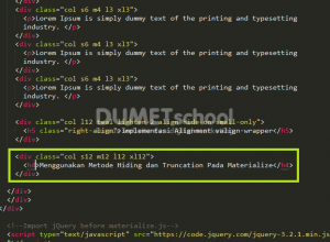 Menggunakan Metode Hiding dan Truncation Pada Materialize
