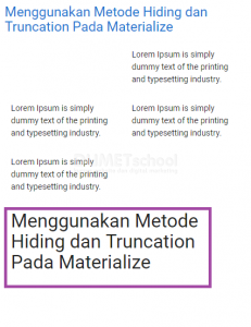 Menggunakan Metode Hiding dan Truncation Pada Materialize