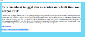 Cara membuat tanggal dan menentukan default time zone dengan PHP