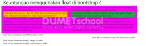 keuntungan menggunakan float di bootstrap 4
