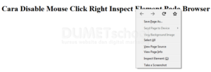Cara Disable Mouse Click Right Inspect Element Pada Browser