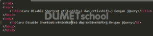 Cara Disable Shortcut ctrl+shift+i dan crtl+shift+j Dengan jQuery