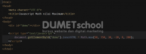 Cara Menghitung Nilai Maximum dengan Javascript Math