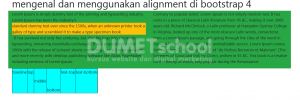 mengenal dan menggunakan alignment di bootstrap 4