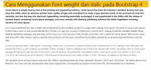 Cara Menggunakan Font weight dan italic pada Bootstrap 4