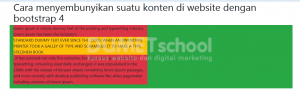 Cara menyembunyikan suatu konten di website dengan bootstrap 4