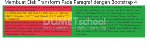 membuat efek transform pada paragraf dengan bootstrap 4