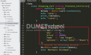 Cara Menggunakan Library Shopping Cart Pada CodeIgniter Part 1