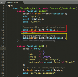 Cara Menggunakan Library Shopping Cart Pada CodeIgniter Part 1