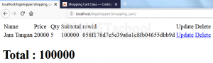 Cara Delete Shopping Cart Menggunakan Codeigniter