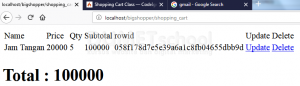 Cara Update Shopping Cart Menggunakan Codeigniter