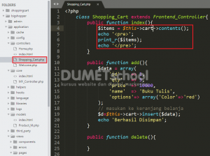 Cara Menggunakan Library Shopping Cart Pada CodeIgniter Part 1