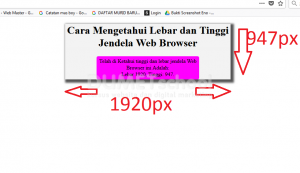Cara mengetahui lebar dan tinggi jendela web browser