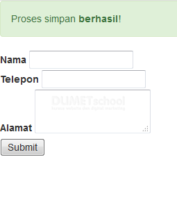 Membuat Alert Failed Jika Field Kosong Saat Proses Simpan