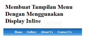 Membuat Tampilan Menu Dengan Menggunakan Display Inline