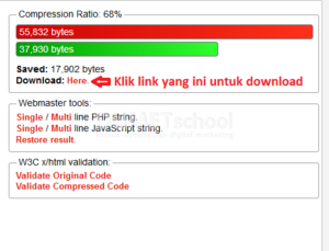 cara kompress file html