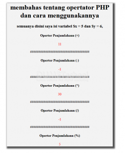 membahas tentang opertator PHP dan cara menggunakannya