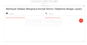 membuat validasi menginput kontak nomor telephone dengan jquery