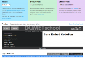 Cara Embed CodePen Di Website