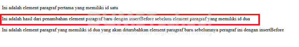 Cara Menggunakan insertBefore Di JavaScript