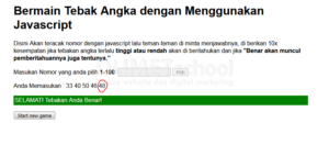 bermain tebak angka dengan menggunakan Javascript
