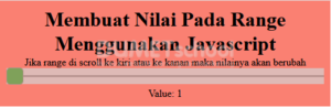 Membuat Nilai Pada Range Menggunakan Javascript