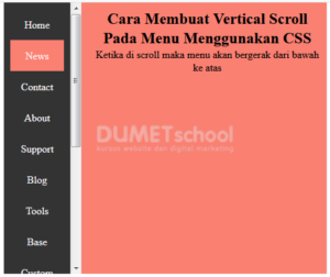 Membuat Vertikal Scroll Pada Menu Menggunakan CSS