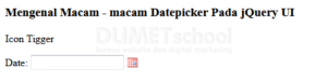 Mengenal Macam - Macam Datepicker Pada jQuery UI