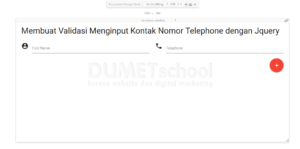 membuat validasi menginput kontak nomor telephone dengan jquery