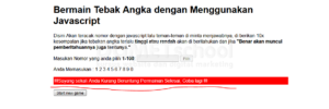 bermain tebak angka dengan menggunakan Javascript