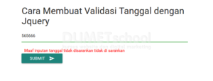 cara membuat validasi tanggal dengan jquery