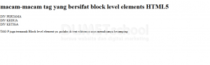 macam-macam tag yang bersifat block level elements HTML5