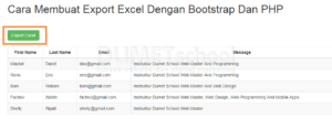 Cara Membuat Export Excel Dengan Bootstrap Dan PHP