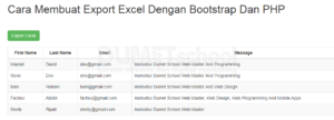 Cara Membuat Export Excel Dengan Bootstrap Dan PHP