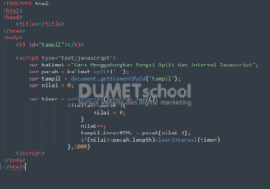 Cara Menggabungkan Fungsi Split dan Interval Javascript
