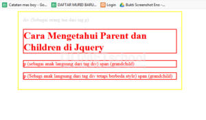 Cara Mengetahui Parent dan Children di Jquery