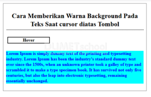 cara memberikan warna background di teks saat cursor diatas tombol