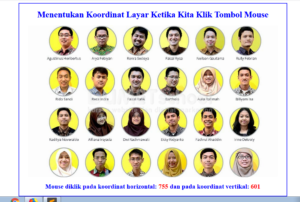 Cara menentukan koordinat layar ketika kita klik tombol mouse