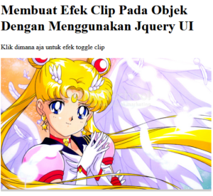 Membuat Efek Clip Pada Objek Dengan Menggunakan Jquery UI