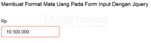 Membuat Format Mata Uang Pada Form Input Dengan Jquery