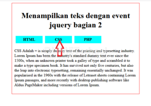 menampilkan teks dengan event jquery bagian 2