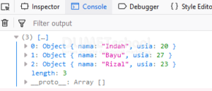 looping data array object dengan map() javascript1