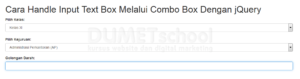 handle input text box melalui combo box
