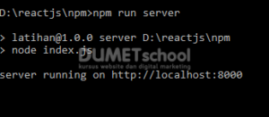 menjelankan file javascript pada server dengan npm 3