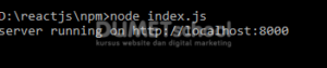 menjelankan file javascript pada server dengan npm 4
