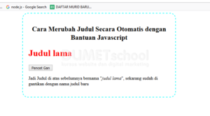 Cara Merubah Judul Secara Otomatis dengan Bantuan Javascript,