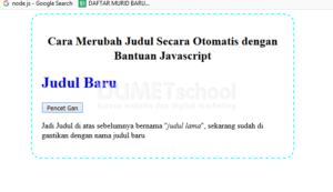 Cara Merubah Judul Secara Otomatis dengan Bantuan Javascript