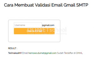 Cara Membuat Validasi Email Gmail SMTP