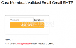 Cara Membuat Validasi Email Gmail SMTP
